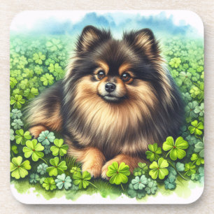 Spitz Aquarell Kleeblatt Getränkeuntersetzer