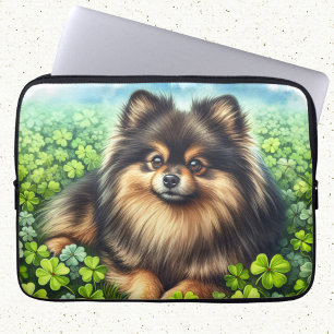 Spitz Aquarell Kleeblatt Laptopschutzhülle