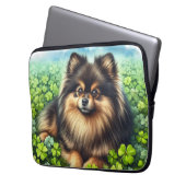 Spitz Aquarell Kleeblatt Laptopschutzhülle (Vorderseite Links)
