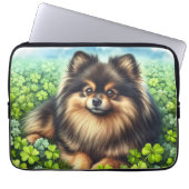 Spitz Aquarell Kleeblatt Laptopschutzhülle (Vorderseite)
