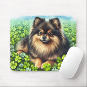 Spitz Aquarell  Kleeblatt Mousepad (Mit Mouse)
