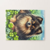 Spitz Aquarell Kleeblatt Puzzle (Horizontal)