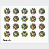 Spitz Aquarell Kleeblatt Runder Aufkleber (Blatt)