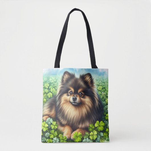 Spitz Aquarell  Kleeblatt Tasche (Vorderseite)