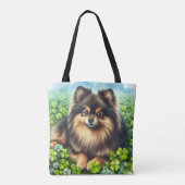 Spitz Aquarell  Kleeblatt Tasche (Rückseite)