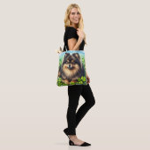 Spitz Aquarell  Kleeblatt Tasche (Am Model)