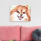 Spitz Aquarelldruck Leinwanddruck (Insitu (Wohnzimmer))
