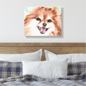 Spitz Aquarelldruck Leinwanddruck (Insitu (Schlafzimmer))