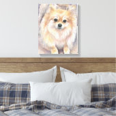Spitz Aquarellmalerei Pom Canvas Drucken Leinwanddruck (Insitu (Schlafzimmer))