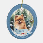 Spitz Art Hund Pet Keramik Ornament (Links)