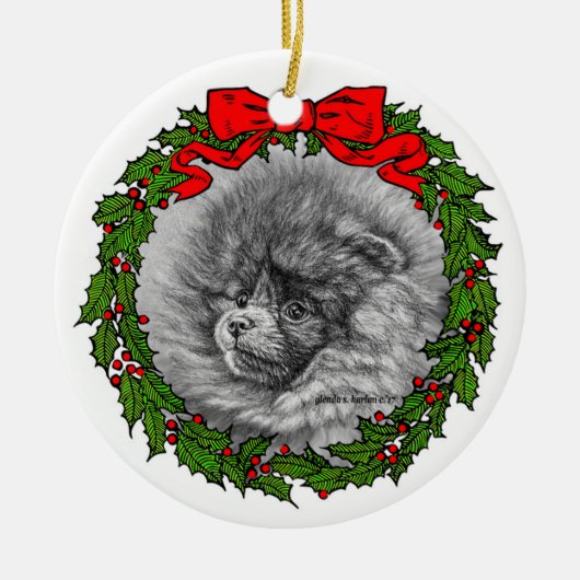 Spitz Art von Glenda S. Harlan Keramik Ornament (Vorne)