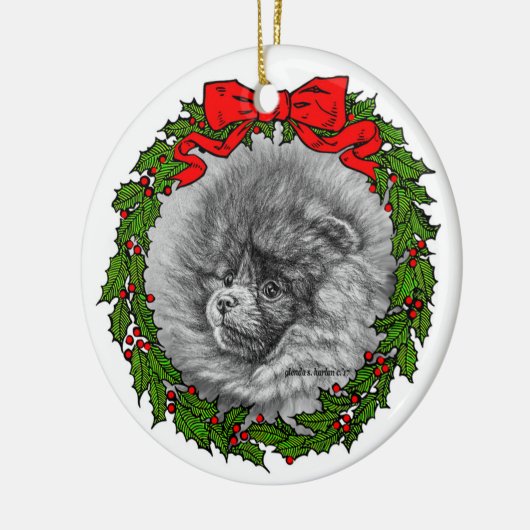 Spitz Art von Glenda S. Harlan Keramik Ornament (Links)