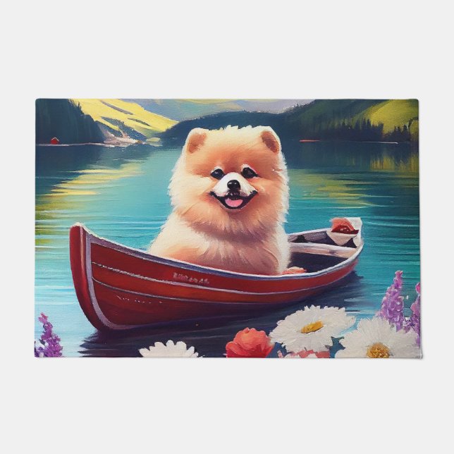 Spitz auf dem Paddle: Ein Landschaftliches Abenteu Fußmatte (Vorderseite)