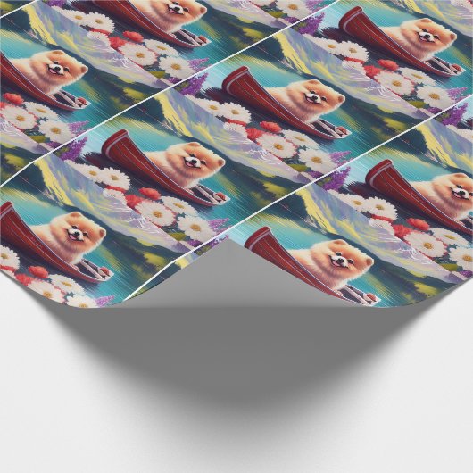 Spitz auf dem Paddle: Ein Landschaftliches Abenteu Geschenkpapier (Ecke)