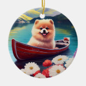 Spitz auf dem Paddle: Ein Landschaftliches Abenteu Keramik Ornament (Vorne)