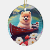 Spitz auf dem Paddle: Ein Landschaftliches Abenteu Keramik Ornament (Links)