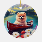 Spitz auf dem Paddle: Ein Landschaftliches Abenteu Keramik Ornament (Hinten)