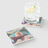 Spitz auf dem Paddle: Ein Landschaftliches Abenteu Steinuntersetzer (Seitenansicht)