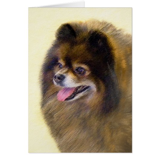 Spitz Black and Tan Malerei Original Hunde Kunst (Vorne)