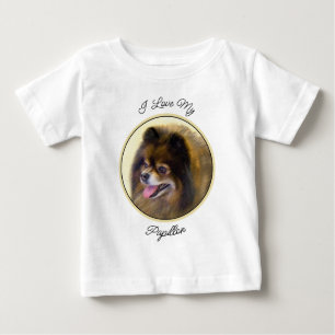 Spitz Black and Tan Malerei Original Hunde Kunst Baby T-shirt