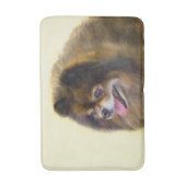 Spitz Black and Tan Malerei Original Hunde Kunst Badematte (Vorderseite Vertikal)