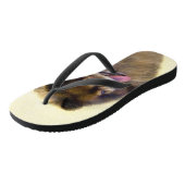 Spitz Black and Tan Malerei Original Hunde Kunst Badesandalen (Schrägansicht)