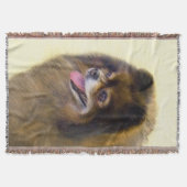 Spitz Black and Tan Malerei Original Hunde Kunst Decke (Vorderseite)