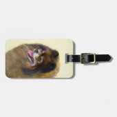 Spitz Black and Tan Malerei Original Hunde Kunst Gepäckanhänger (Vorderseite horizontal)