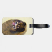 Spitz Black and Tan Malerei Original Hunde Kunst Gepäckanhänger (Rückseite horizontal)