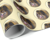 Spitz Black and Tan Malerei Original Hunde Kunst Geschenkpapier (Rolleneckpunkt)