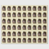 Spitz Black and Tan Malerei Original Hunde Kunst Geschenkpapier (Flach)