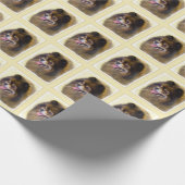 Spitz Black and Tan Malerei Original Hunde Kunst Geschenkpapier (Ecke)