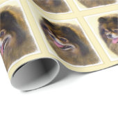 Spitz Black and Tan Malerei Original Hunde Kunst Geschenkpapier (Rolleneckpunkt)