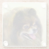 Spitz Black and Tan Malerei Original Hunde Kunst Glasuntersetzer (Rückseite)