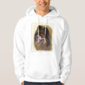 Spitz Black and Tan Malerei Original Hunde Kunst Hoodie (Vorderseite)
