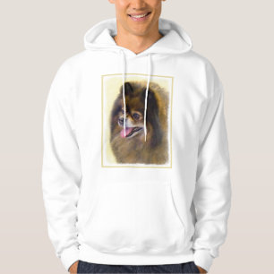 Spitz Black and Tan Malerei Original Hunde Kunst Hoodie