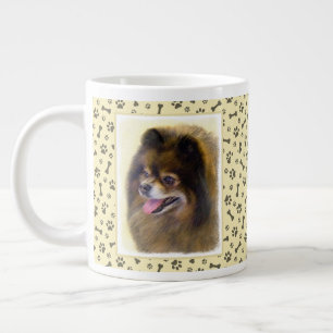 Spitz Black and Tan Malerei Original Hunde Kunst Jumbo-Tasse