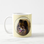 Spitz Black and Tan Malerei Original Hunde Kunst Kaffeetasse (Links)
