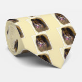 Spitz Black and Tan Malerei Original Hunde Kunst Krawatte (Gerollt)