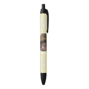 Spitz Black and Tan Malerei Original Hunde Kunst Kugelschreiber
