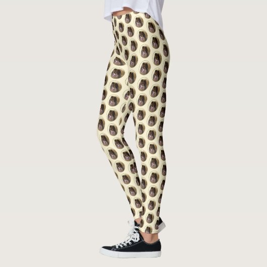 Spitz Black and Tan Malerei Original Hunde Kunst Leggings (Links)