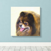 Spitz Black and Tan Malerei Original Hunde Kunst Leinwanddruck (Insitu (Holzboden))