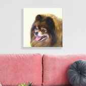 Spitz Black and Tan Malerei Original Hunde Kunst Leinwanddruck (Insitu (Wohnzimmer))