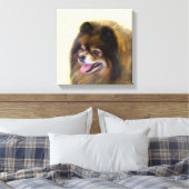 Spitz Black and Tan Malerei Original Hunde Kunst Leinwanddruck (Insitu (Schlafzimmer))