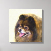 Spitz Black and Tan Malerei Original Hunde Kunst