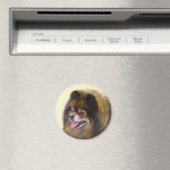 Spitz Black and Tan Malerei Original Hunde Kunst Magnet (In Situ (Geschirrspüler))