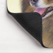 Spitz Black and Tan Malerei Original Hunde Kunst Mousepad (Ecke)