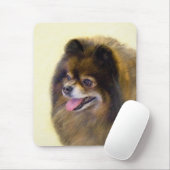 Spitz Black and Tan Malerei Original Hunde Kunst Mousepad (Mit Mouse)