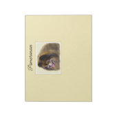 Spitz Black and Tan Malerei Original Hunde Kunst Notizblock (Rotiert)