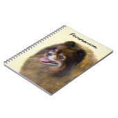 Spitz Black and Tan Malerei Original Hunde Kunst Notizblock (Linke Seite)